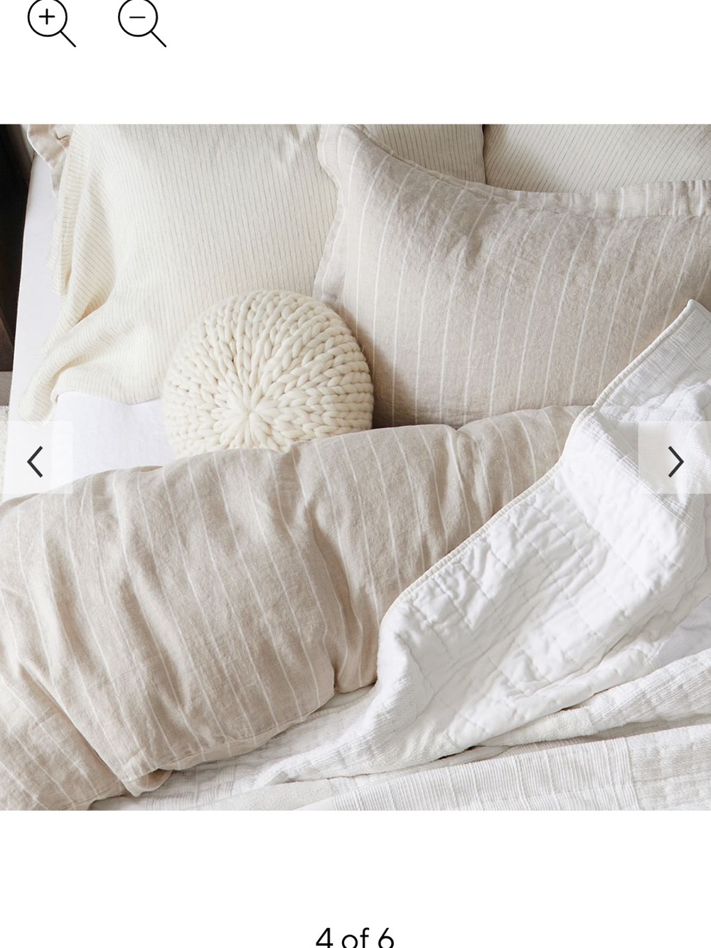 Pottery Barn Belgian Linen Stripe Natural Wheat King Sheet Set NIB! - Picture 2 of 3